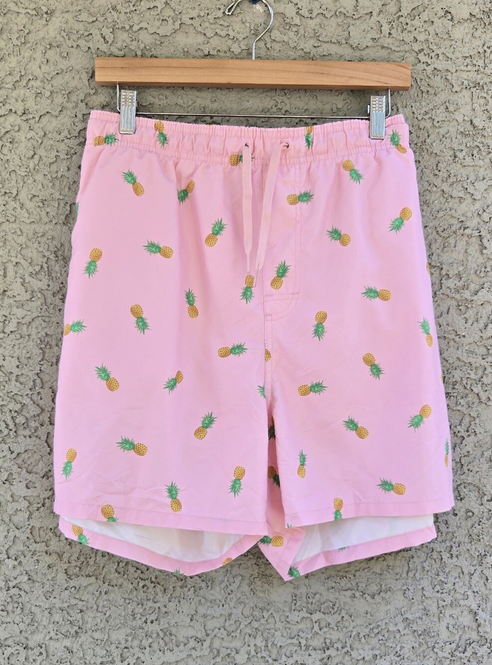 Old Navy Men's Pink Pineapple Print Swim Trunks